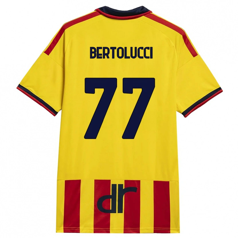 Danxen Enfant Maillot Sandro Bertolucci #77 Jaune Rouge Tenues Domicile 2026/27 T-Shirt