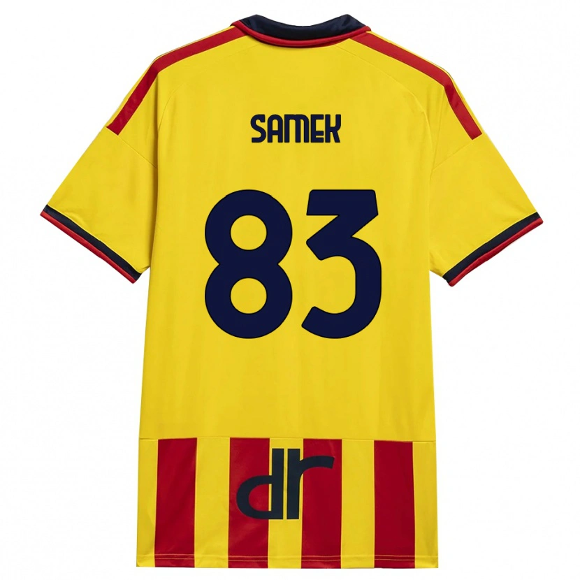 Danxen Enfant Maillot Daniel Samek #83 Jaune Rouge Tenues Domicile 2026/27 T-Shirt