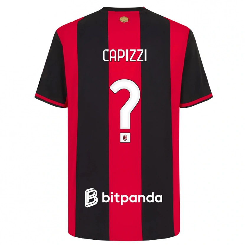 Danxen Enfant Maillot Edoardo Capizzi #0 Rouge Noir Blanc Tenues Domicile 2026/27 T-Shirt