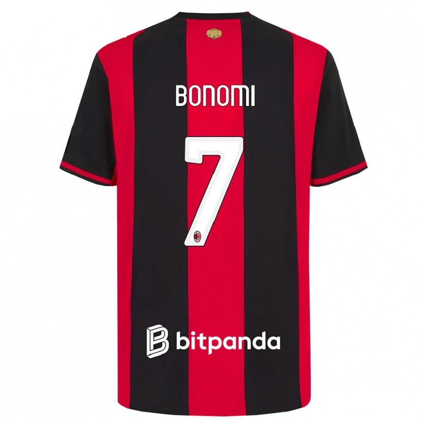 Danxen Enfant Maillot Alessandro Bonomi #7 Rouge Noir Blanc Tenues Domicile 2026/27 T-Shirt