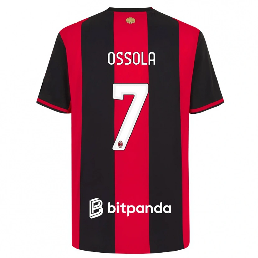 Danxen Enfant Maillot Lorenzo Ossola #7 Rouge Noir Blanc Tenues Domicile 2026/27 T-Shirt