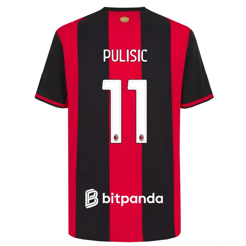Danxen Enfant Maillot Christian Pulisic #11 Rouge Noir Blanc Tenues Domicile 2026/27 T-Shirt