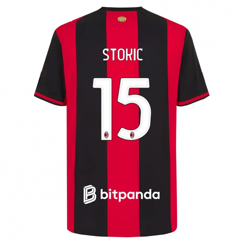 Danxen Enfant Maillot Sara Stokić #15 Rouge Noir Blanc Tenues Domicile 2026/27 T-Shirt