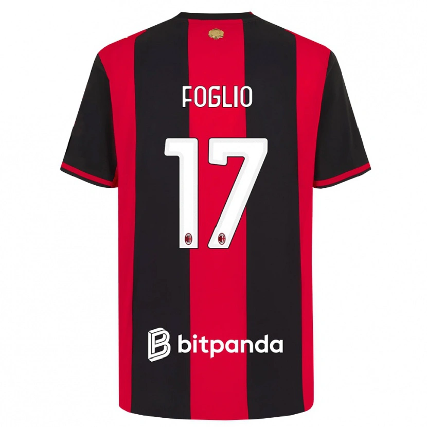 Danxen Enfant Maillot Christian Foglio #17 Rouge Noir Blanc Tenues Domicile 2026/27 T-Shirt