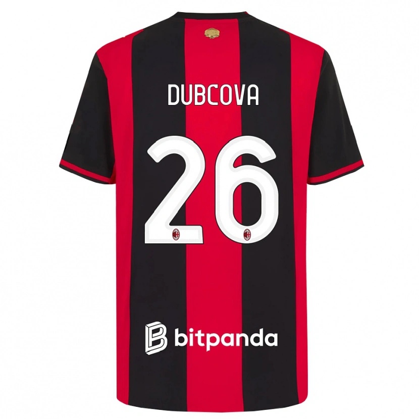 Danxen Enfant Maillot Michaela Dubcova #26 Rouge Noir Blanc Tenues Domicile 2026/27 T-Shirt