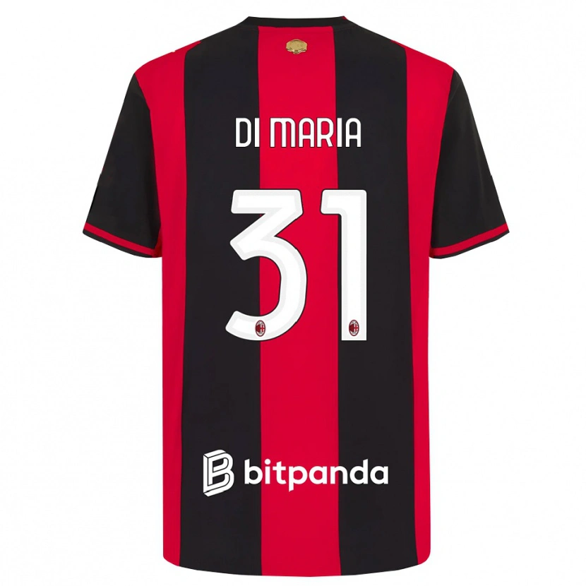 Danxen Enfant Maillot Alessandro Di Maria #31 Rouge Noir Blanc Tenues Domicile 2026/27 T-Shirt