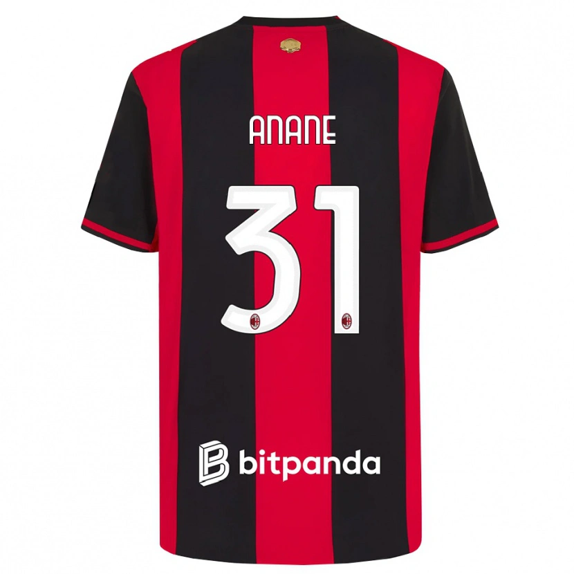 Danxen Enfant Maillot Emmanuel Anane #31 Rouge Noir Blanc Tenues Domicile 2026/27 T-Shirt