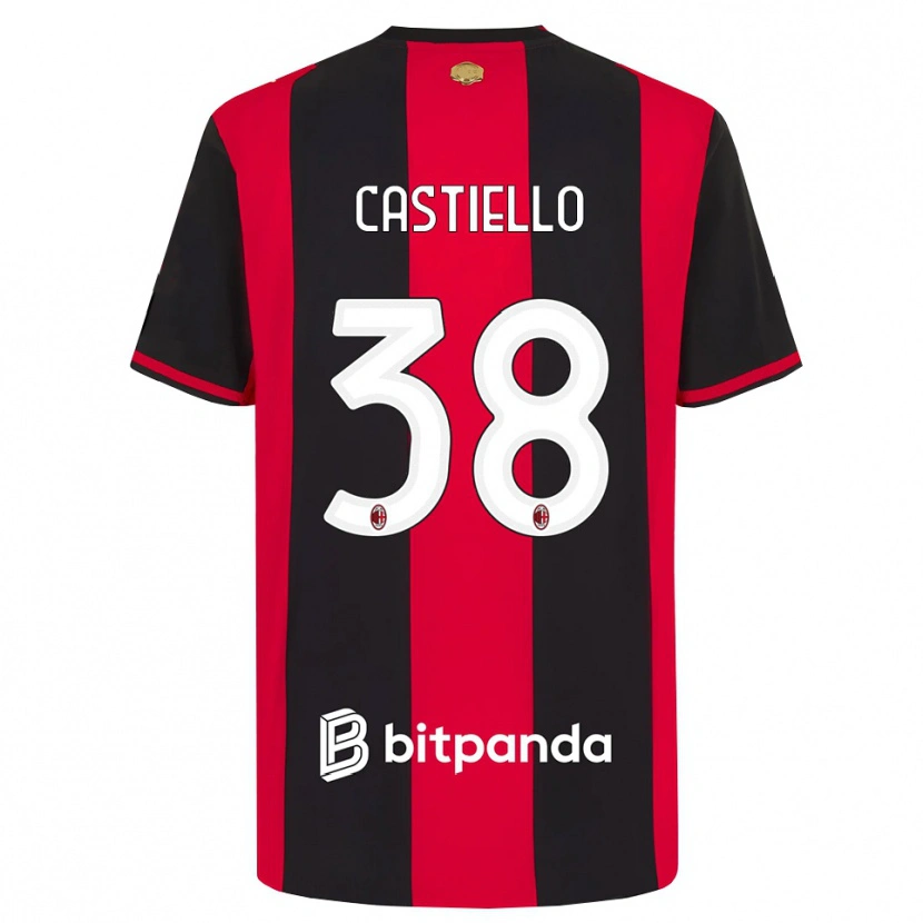 Danxen Enfant Maillot Alex Castiello #38 Rouge Noir Blanc Tenues Domicile 2026/27 T-Shirt