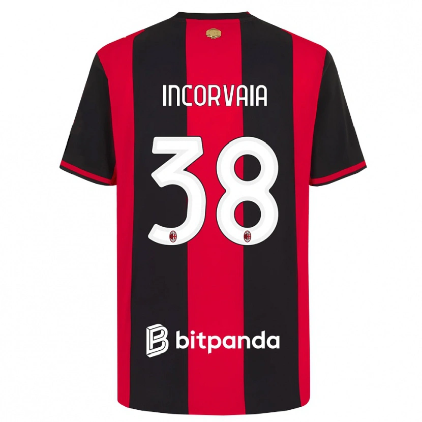 Danxen Enfant Maillot Giovanni Incorvaia #38 Rouge Noir Blanc Tenues Domicile 2026/27 T-Shirt