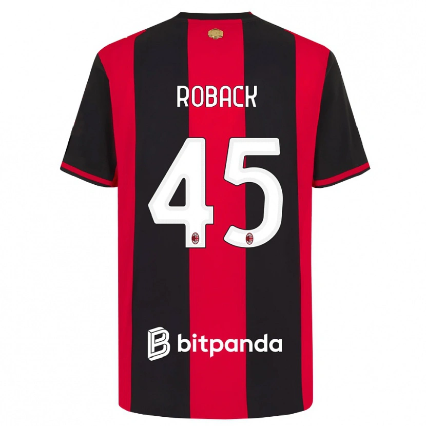 Danxen Enfant Maillot Emil Roback #45 Rouge Noir Blanc Tenues Domicile 2026/27 T-Shirt