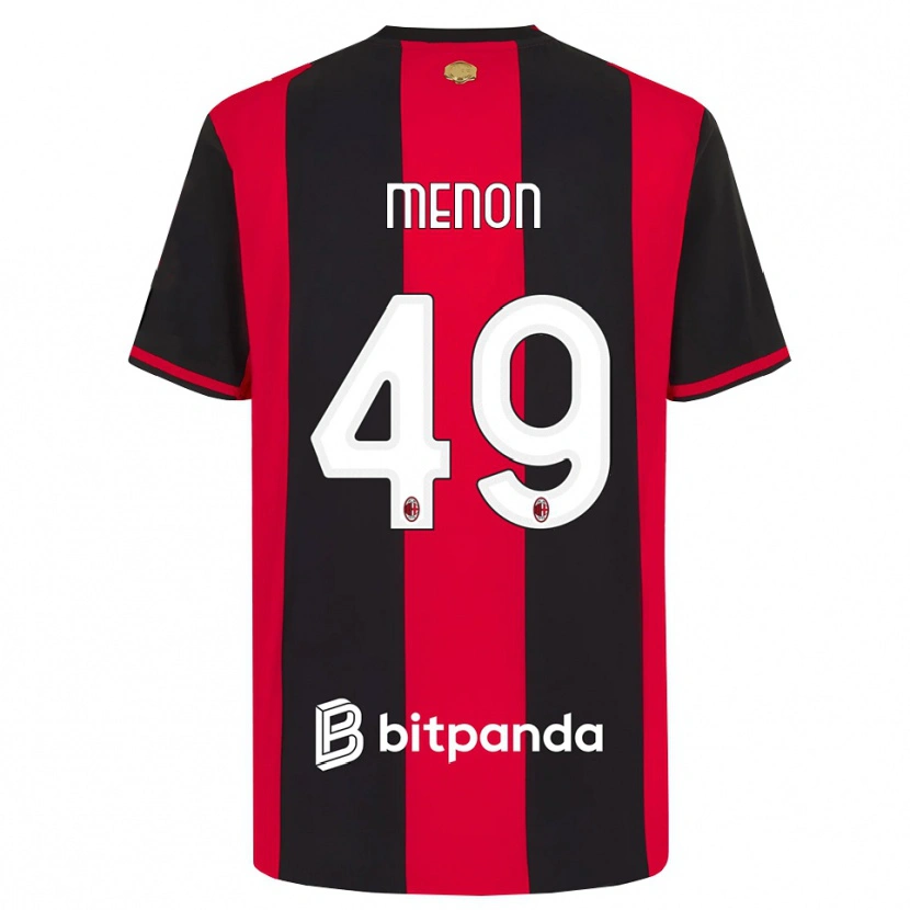 Danxen Enfant Maillot Luca Menon #49 Rouge Noir Blanc Tenues Domicile 2026/27 T-Shirt