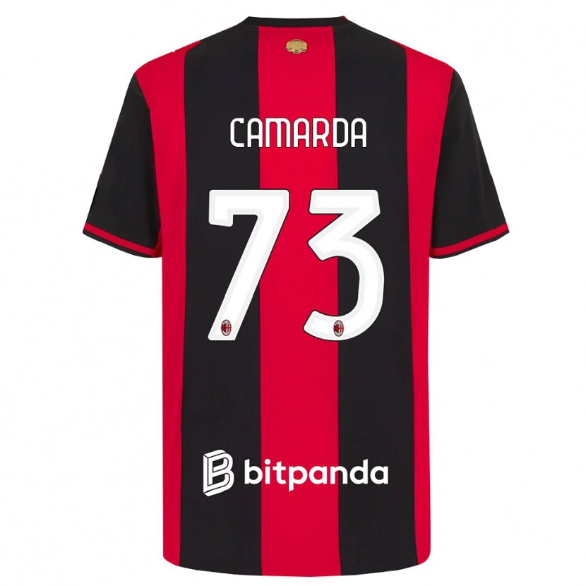 Danxen Enfant Maillot Francesco Camarda #73 Rouge Noir Blanc Tenues Domicile 2026/27 T-Shirt