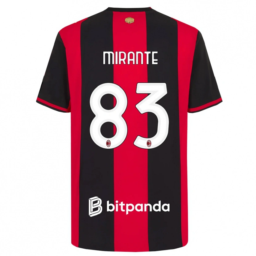 Danxen Enfant Maillot Antonio Mirante #83 Rouge Noir Blanc Tenues Domicile 2026/27 T-Shirt