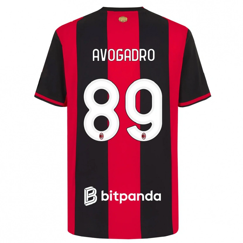 Danxen Enfant Maillot Pietro Avogadro #89 Rouge Noir Blanc Tenues Domicile 2026/27 T-Shirt