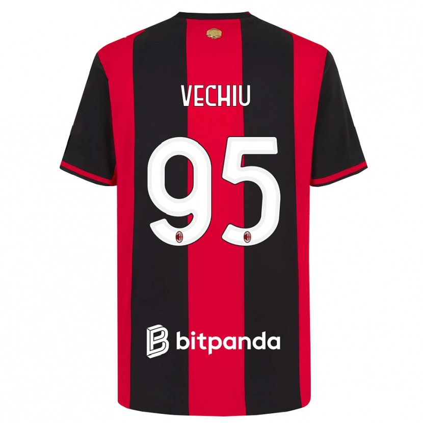 Danxen Enfant Maillot Christian Vechiu #95 Rouge Noir Blanc Tenues Domicile 2026/27 T-Shirt