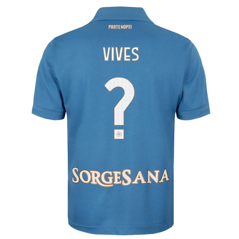 Danxen Enfant Maillot Matteo Vives #0 Bleu Brumeux Blanc Tenues Domicile 2026/27 T-Shirt