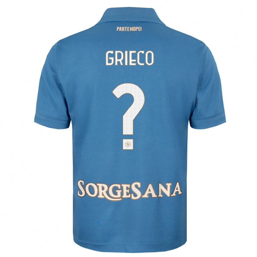 Danxen Enfant Maillot Alessandro Grieco #0 Bleu Brumeux Blanc Tenues Domicile 2026/27 T-Shirt