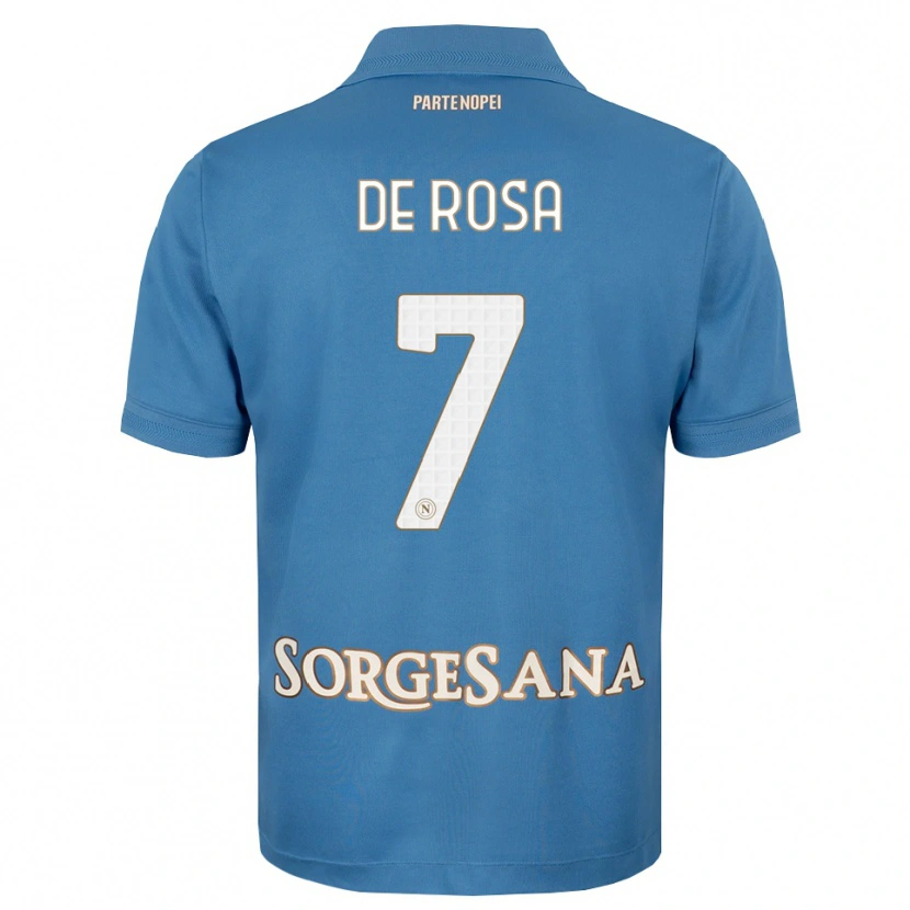 Danxen Enfant Maillot Vincenzo De Rosa #7 Bleu Brumeux Blanc Tenues Domicile 2026/27 T-Shirt