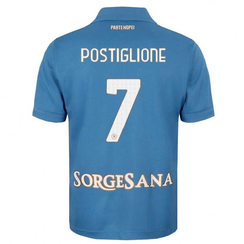 Danxen Enfant Maillot Tommaso Postiglione #7 Bleu Brumeux Blanc Tenues Domicile 2026/27 T-Shirt