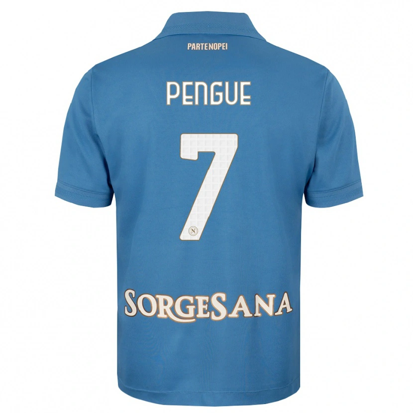 Danxen Enfant Maillot Salvatore Pengue #7 Bleu Brumeux Blanc Tenues Domicile 2026/27 T-Shirt
