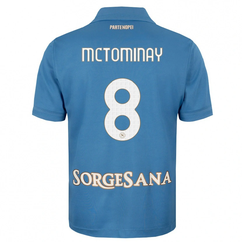 Danxen Enfant Maillot Scott Mctominay #8 Bleu Brumeux Blanc Tenues Domicile 2026/27 T-Shirt