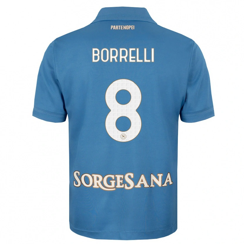 Danxen Enfant Maillot Ciro Borrelli #8 Bleu Brumeux Blanc Tenues Domicile 2026/27 T-Shirt