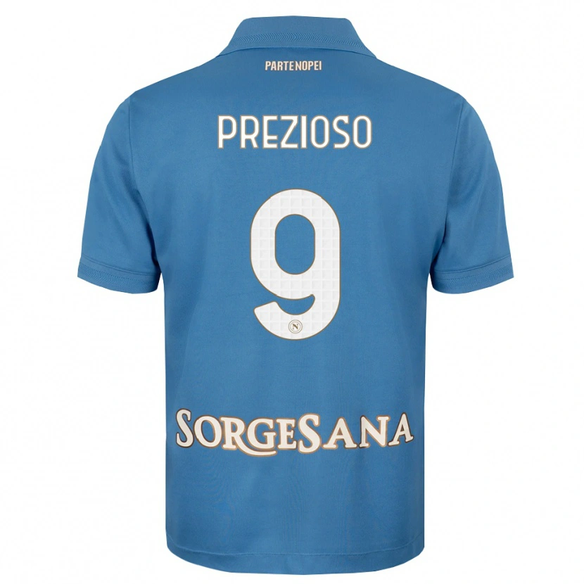 Danxen Enfant Maillot Vittorio Prezioso #9 Bleu Brumeux Blanc Tenues Domicile 2026/27 T-Shirt