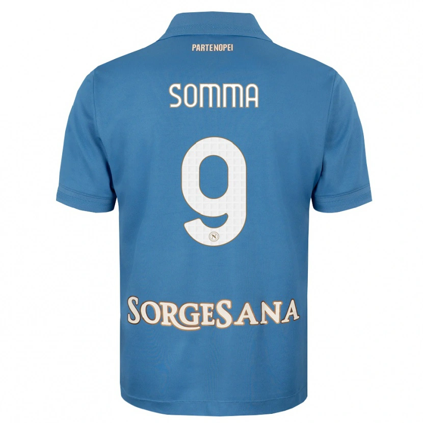 Danxen Enfant Maillot Stanislao Somma #9 Bleu Brumeux Blanc Tenues Domicile 2026/27 T-Shirt