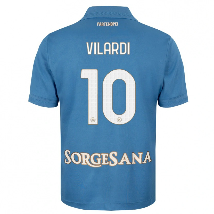 Danxen Enfant Maillot Mario Vilardi #10 Bleu Brumeux Blanc Tenues Domicile 2026/27 T-Shirt