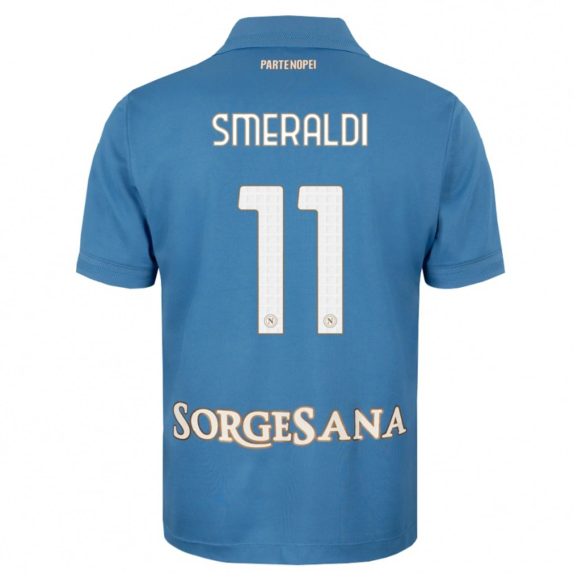 Danxen Enfant Maillot Andrea Smeraldi #11 Bleu Brumeux Blanc Tenues Domicile 2026/27 T-Shirt