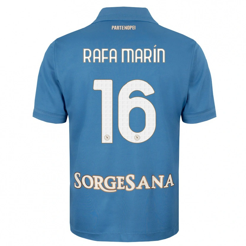 Danxen Enfant Maillot Rafa Marín #16 Bleu Brumeux Blanc Tenues Domicile 2026/27 T-Shirt
