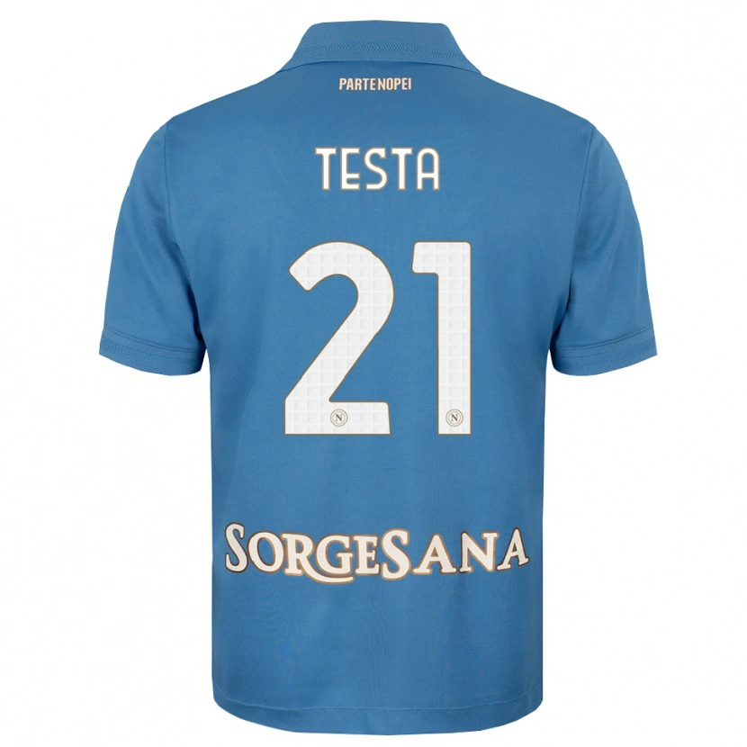 Danxen Enfant Maillot Vincenzo Testa #21 Bleu Brumeux Blanc Tenues Domicile 2026/27 T-Shirt