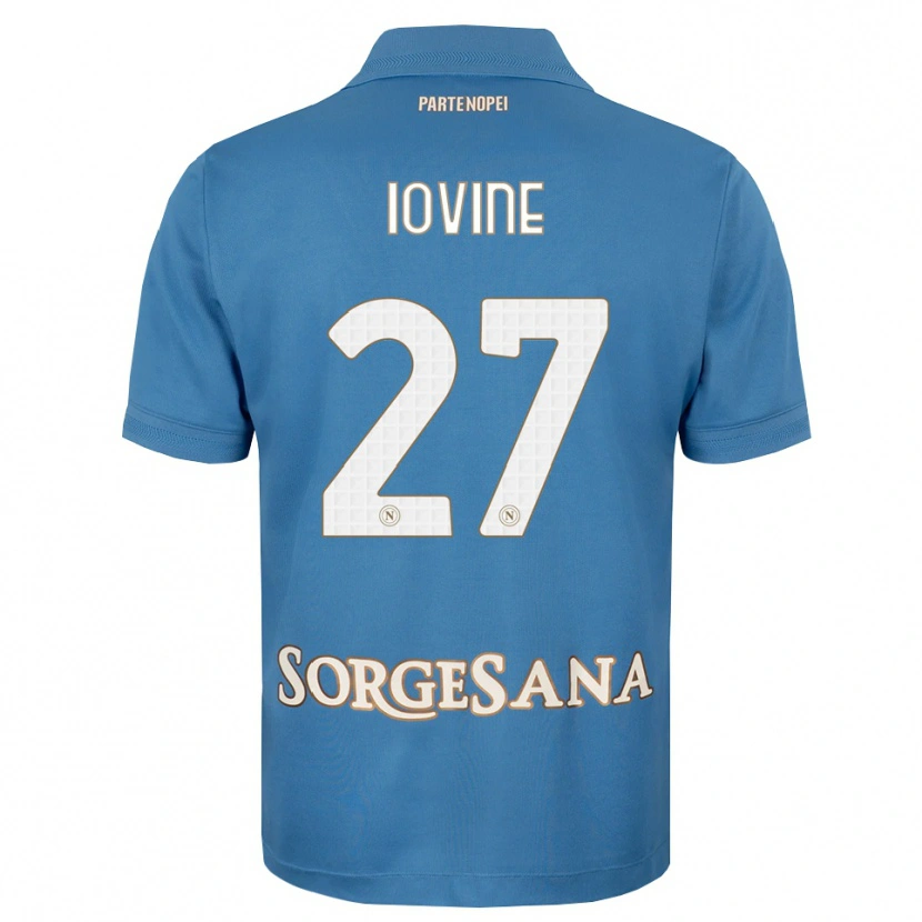 Danxen Enfant Maillot Andrea Iovine #27 Bleu Brumeux Blanc Tenues Domicile 2026/27 T-Shirt
