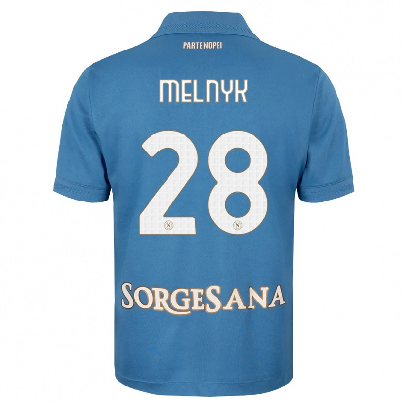 Danxen Enfant Maillot Mykyta Melnyk #28 Bleu Brumeux Blanc Tenues Domicile 2026/27 T-Shirt