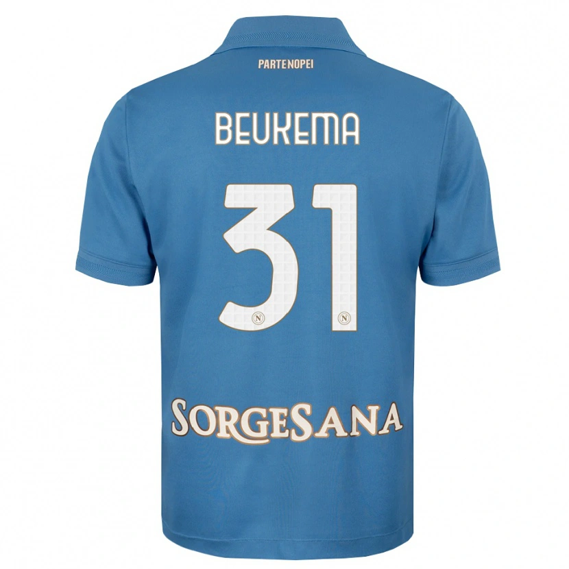 Danxen Enfant Maillot Sam Beukema #31 Bleu Brumeux Blanc Tenues Domicile 2026/27 T-Shirt