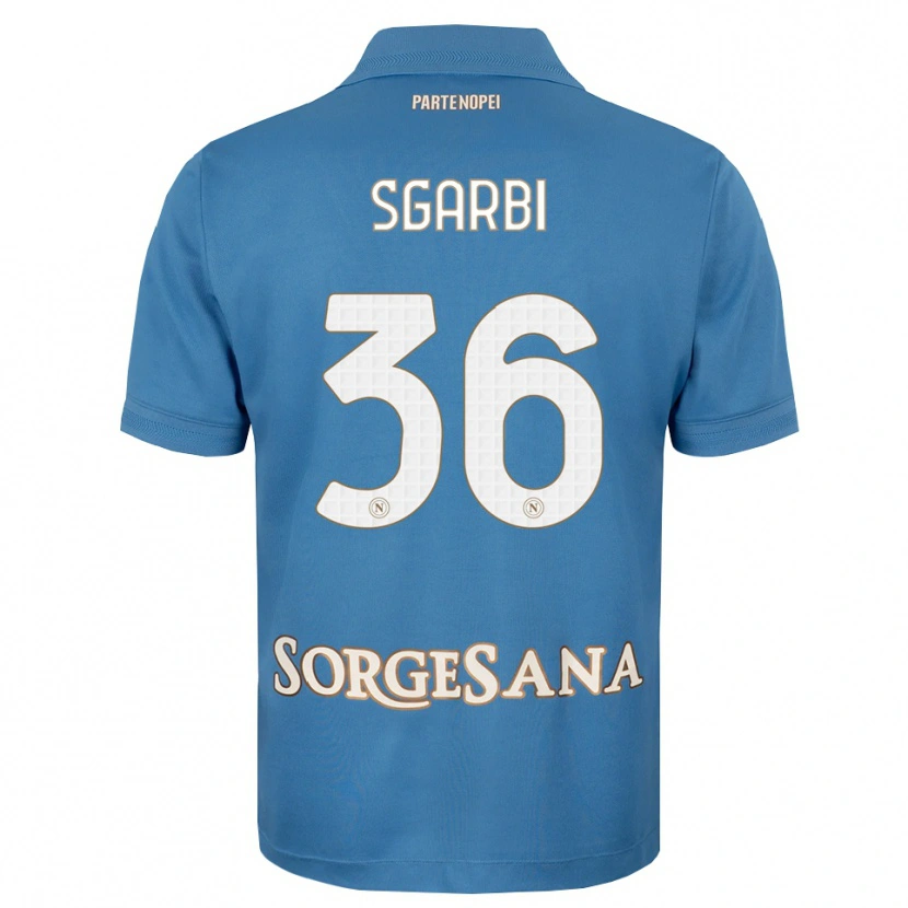 Danxen Enfant Maillot Lorenzo Sgarbi #36 Bleu Brumeux Blanc Tenues Domicile 2026/27 T-Shirt