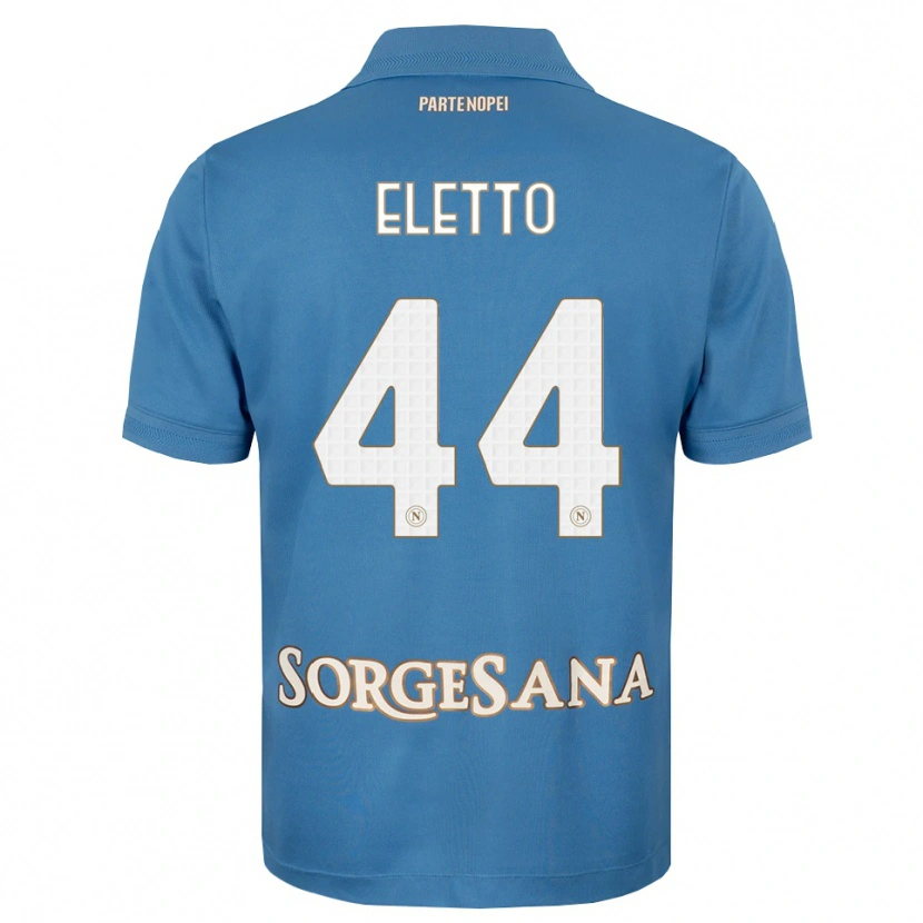 Danxen Enfant Maillot Francesco Eletto #44 Bleu Brumeux Blanc Tenues Domicile 2026/27 T-Shirt