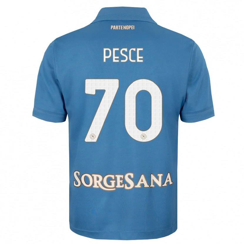 Danxen Enfant Maillot Antonio Pesce #70 Bleu Brumeux Blanc Tenues Domicile 2026/27 T-Shirt