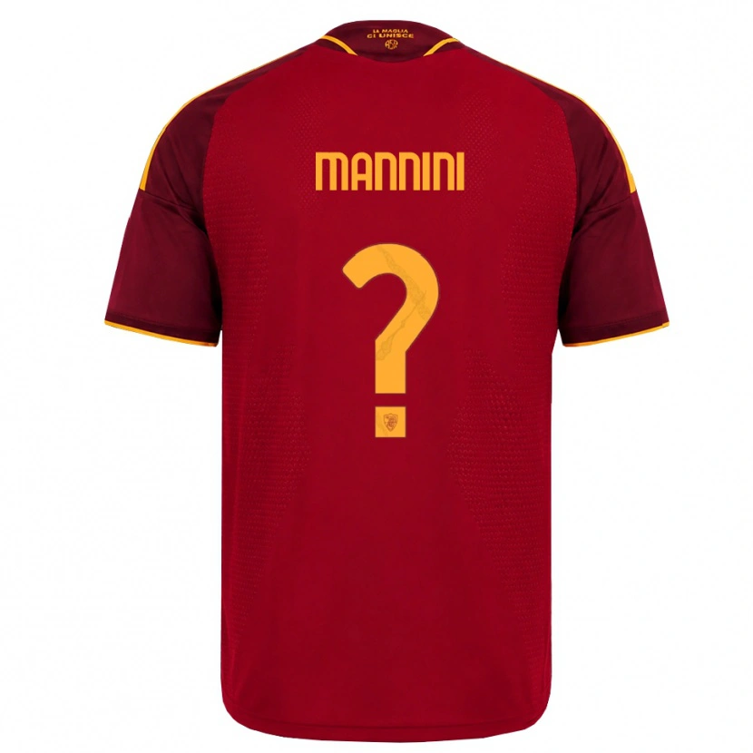 Danxen Enfant Maillot Mattia Mannini #0 Rouge Doré Jaune Tenues Domicile 2026/27 T-Shirt
