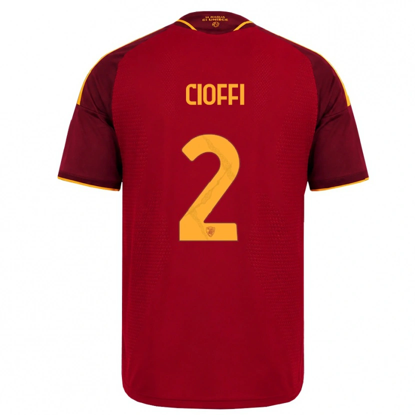 Danxen Enfant Maillot Cristian Cioffi #2 Rouge Doré Jaune Tenues Domicile 2026/27 T-Shirt