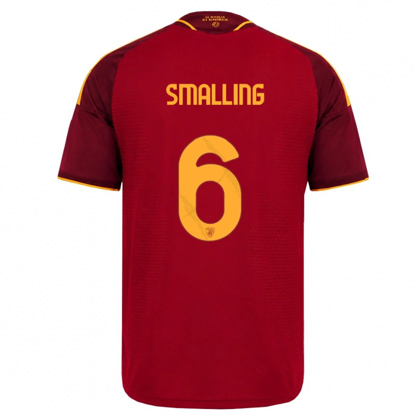 Danxen Enfant Maillot Chris Smalling #6 Rouge Doré Jaune Tenues Domicile 2026/27 T-Shirt