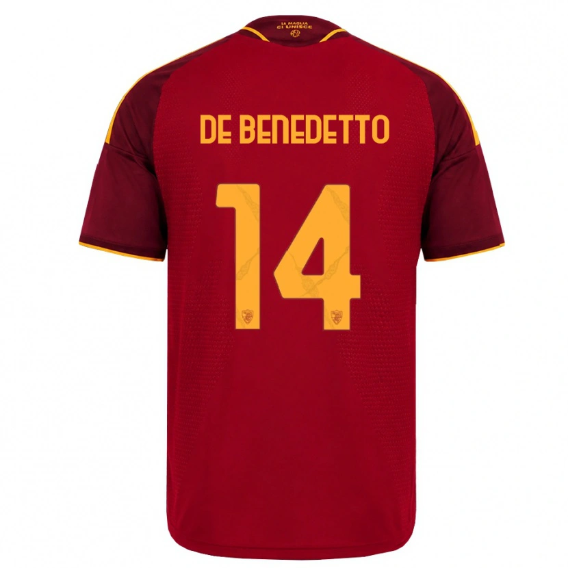 Danxen Enfant Maillot Lorenzo De Benedetto #14 Rouge Doré Jaune Tenues Domicile 2026/27 T-Shirt