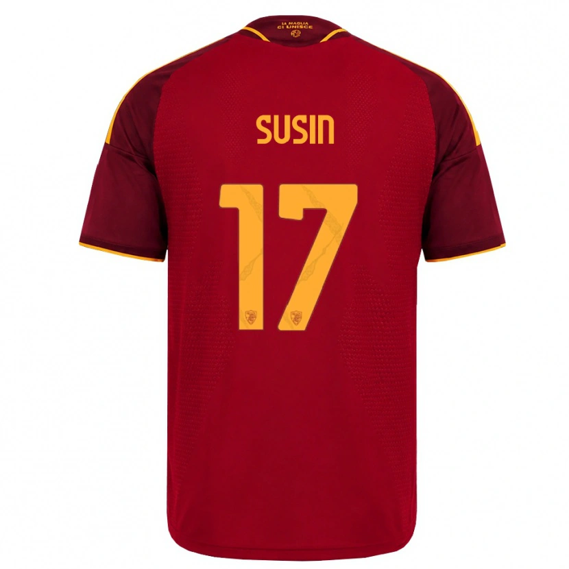 Danxen Enfant Maillot Flavio Susin #17 Rouge Doré Jaune Tenues Domicile 2026/27 T-Shirt