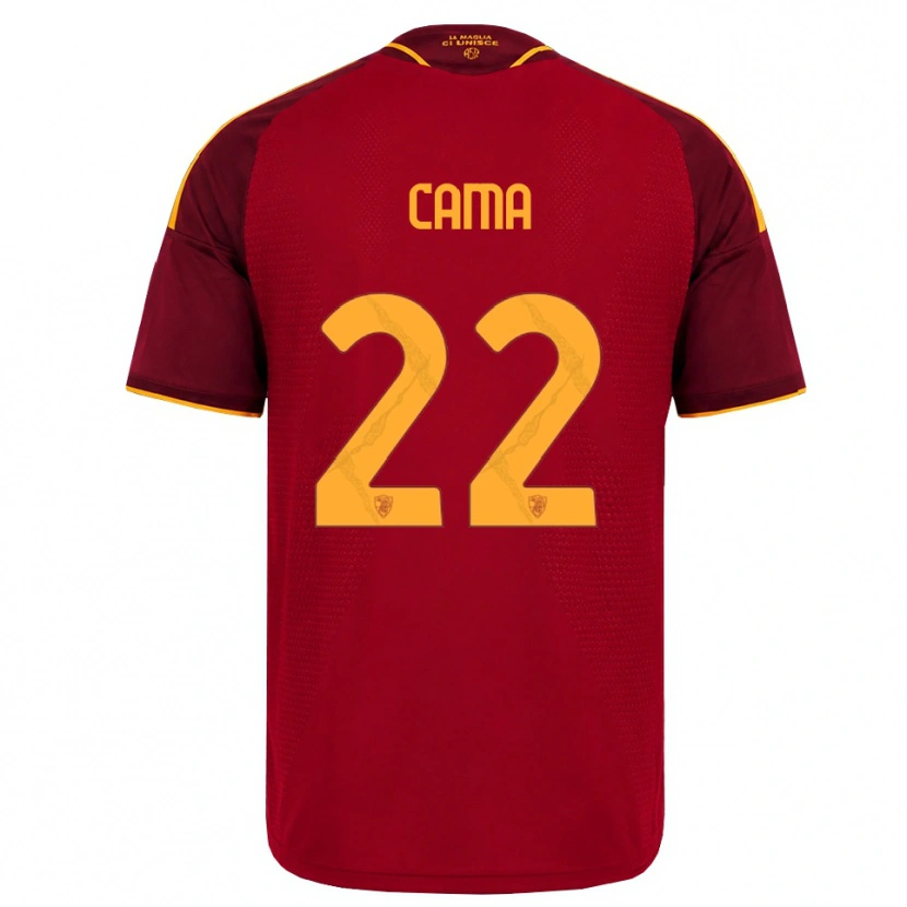 Danxen Enfant Maillot Cristian Cama #22 Rouge Doré Jaune Tenues Domicile 2026/27 T-Shirt