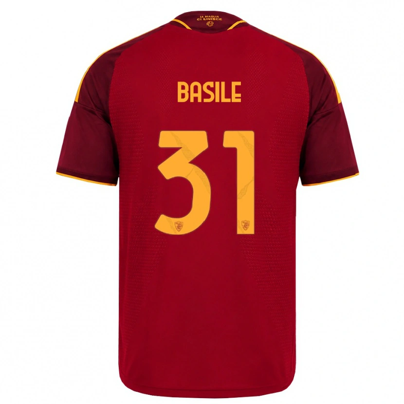 Danxen Enfant Maillot Filippo Basile #31 Rouge Doré Jaune Tenues Domicile 2026/27 T-Shirt