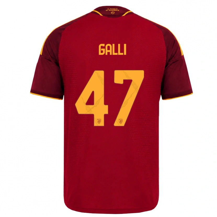 Danxen Enfant Maillot Giulia Galli #47 Rouge Doré Jaune Tenues Domicile 2026/27 T-Shirt