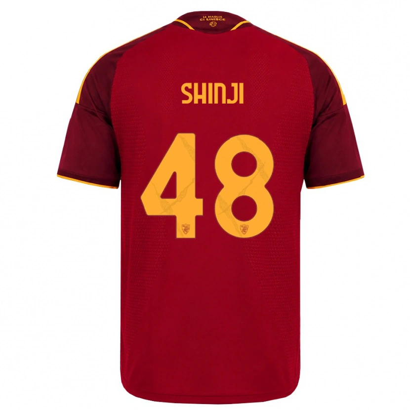 Danxen Enfant Maillot Shin-Ji Kim #48 Rouge Doré Jaune Tenues Domicile 2026/27 T-Shirt