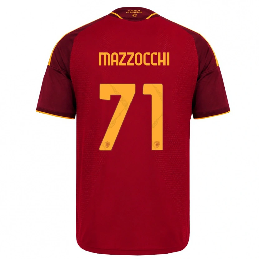 Danxen Enfant Maillot Giulia Mazzocchi #71 Rouge Doré Jaune Tenues Domicile 2026/27 T-Shirt