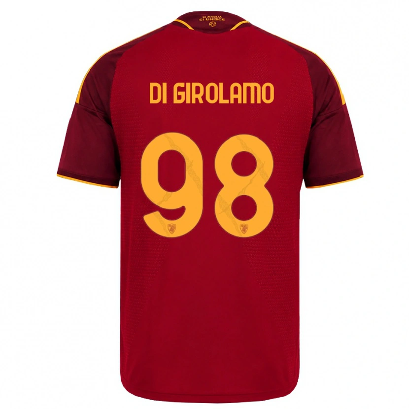 Danxen Enfant Maillot Anita Di Girolamo #98 Rouge Doré Jaune Tenues Domicile 2026/27 T-Shirt