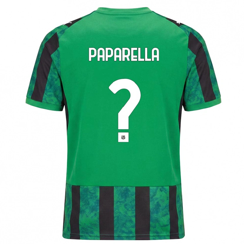 Danxen Enfant Maillot Gioele Paparella #0 Vert Noir Blanc Tenues Domicile 2026/27 T-Shirt